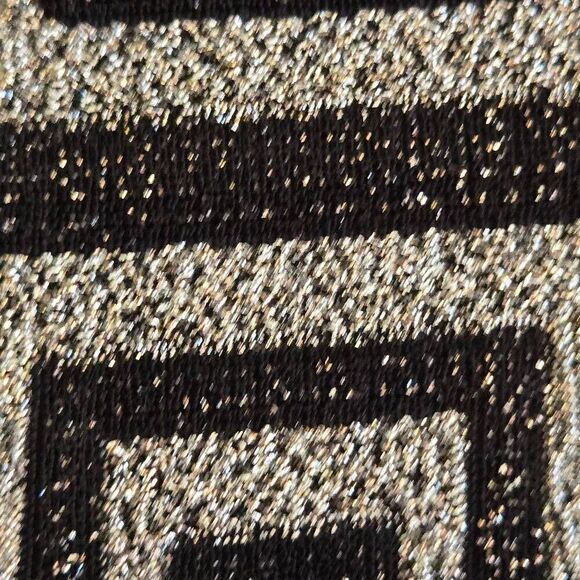 Pretty Woman Metallic Dressy Open Black Grey Lightweight Cardigan Medium - Picture 9 of 10